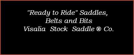  ''Ready to Ride" Saddles, Belts and Bits Visalia Stock Saddle ® Co. 